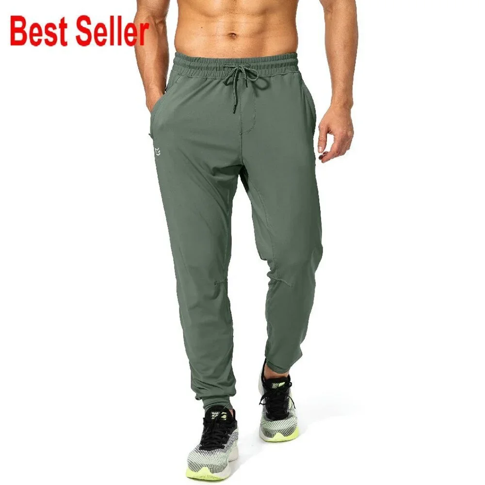 Men's Sweatpants with Zipper Pockets Athletic Joggers Stretchy Tapered Fit